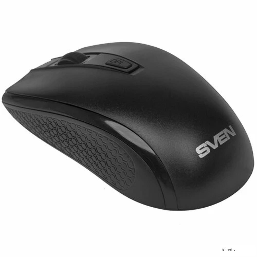Беспроводная мышь Sven RX-220W чёрная (3+1кл. 800-1600DPI, блист)