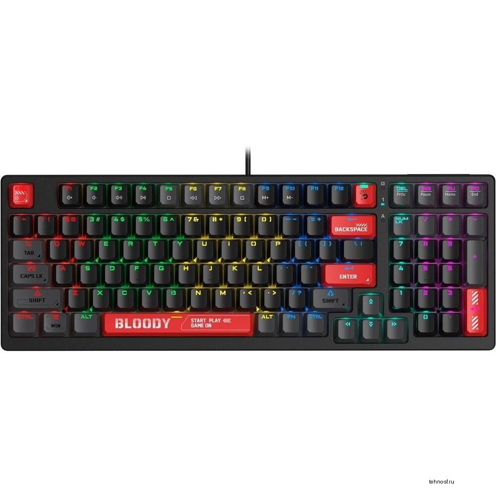 Клавиатура проводная A4Tech Bloody S98 красный (механическая, USB, for gamer, LED) (S98 RED)