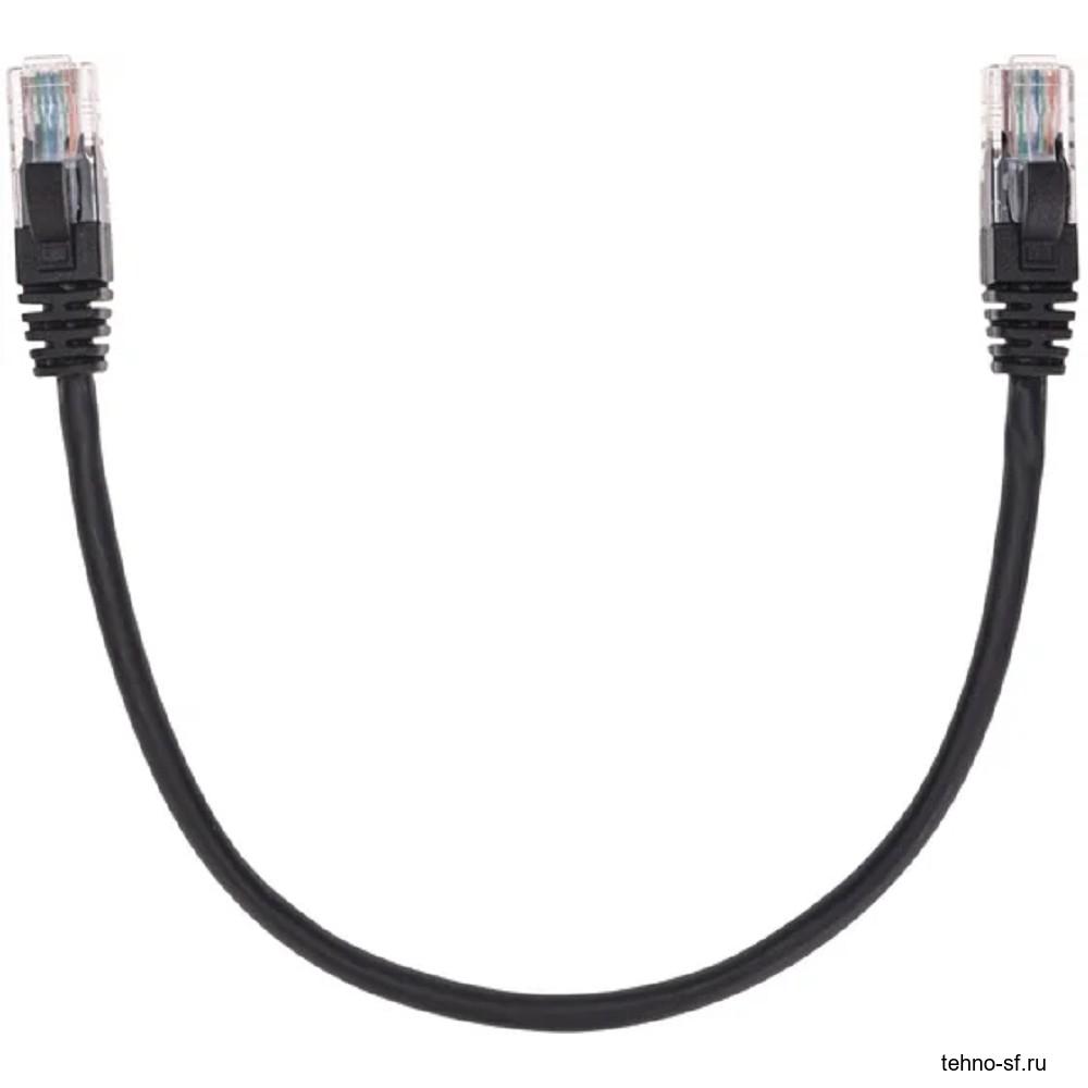 Rexant (02-0102-03) Патч-корд U/UTP, CAT 5e, RJ45-RJ45, 26AWG, LSZH, черный, 0,3м
