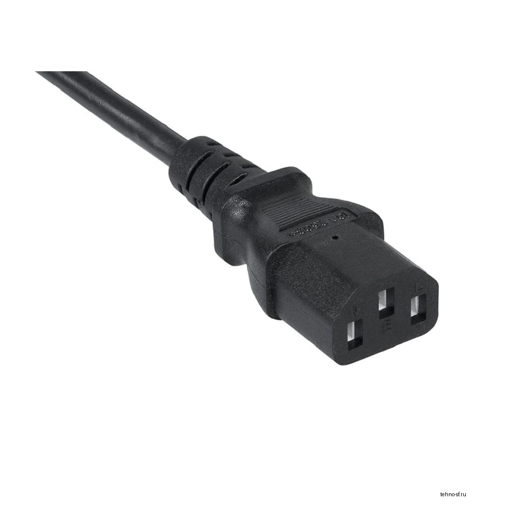 Cabeus PC-189-VDE-1.0-1.8M Кабель питания монитор-компьютер IEC 320 C13 - IEC 320 C14 (3x1.0), 1.8 м