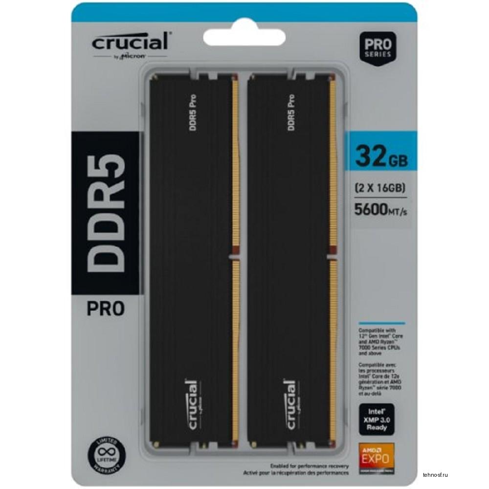 Crucial DDR5 UDIMM 32GB 5600MHz CP2K16G56C46U5 kit 2*16gb, CL46-45-45