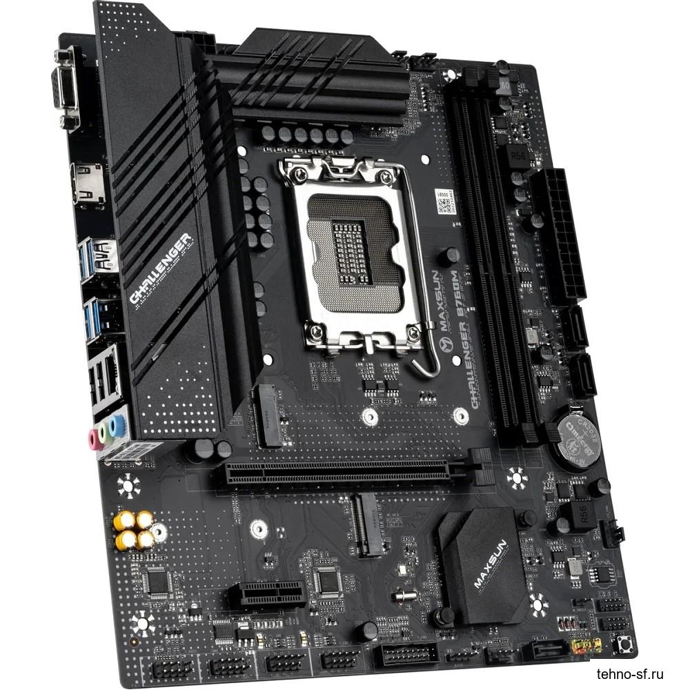 MAXSUN MS-Challenger B760M (Socket 1700, mATX, 2*DDR4, VGA/HDMI, 3*SATA3, 2*M.2, 1xPCI-E x16 /1xPCI-E x1, 2*USB 2.0, 4*USB 3.2 Gen1 , LAN 1*1G,  RTL)