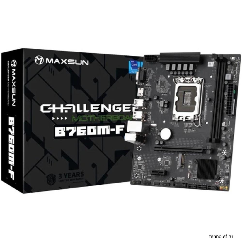 MAXSUN MS-Challenger B760M-F (Socket 1700, mATX, 2*DDR4, VGA/HDMI, 3*SATA3, 1*M.2, 1xPCI-E x16 /1xPCI-E x, 4*USB 2.0, 2*USB 3.2 Gen1 , LAN 1*1G, RTL)
