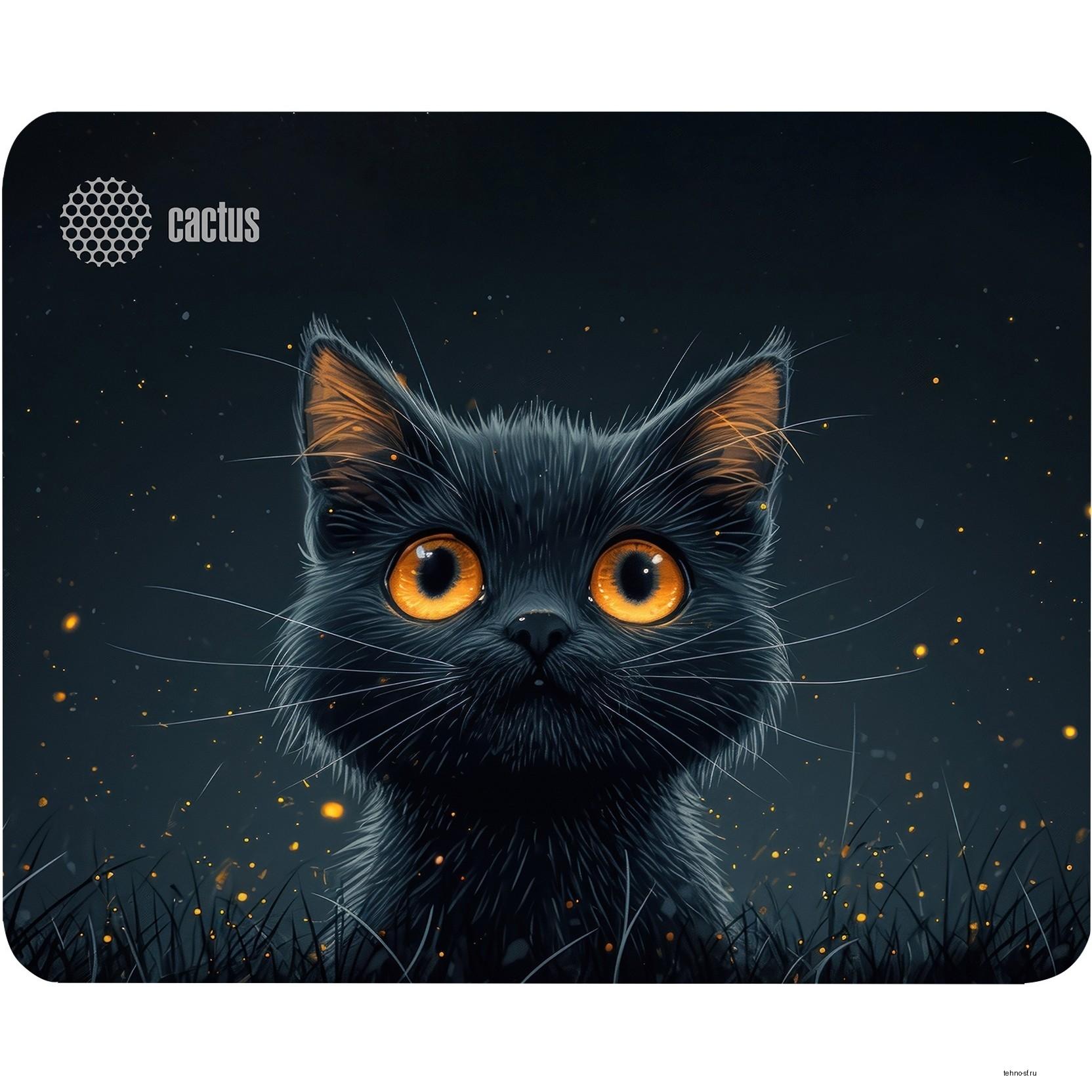 Коврик для мыши Cactus Black Cat 250x200x3мм (CS-MPC-D09S)