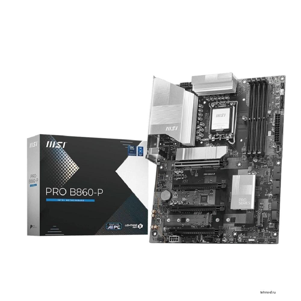 Материнская плата MSI PRO B860-P Soc-1851 Intel B860 4xDDR5 ATX AC`97 8ch(7.1) 5Gigabit RAID+HDMI+DP