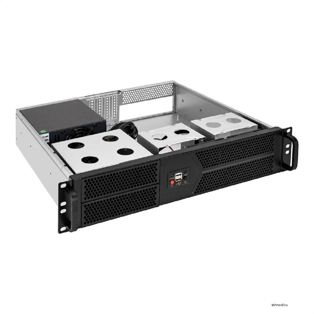 Exegate EX298539RUS Серверный корпус ExeGate Pro 2U400-04 <RM 19", высота 2U, глубина 400, БП 700RADS, 2*USB>