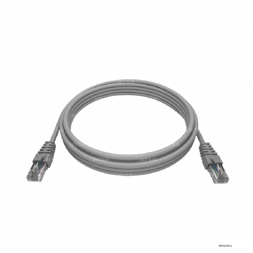 NTSS Патч-корд NTSS PREMIUM 2xRJ45/8P8C, T568B UTP CAT5e LSZH 5 метров, серый  NTSS-PC-PM-UTP-RJ45-5e-5.0-LSZH-GY