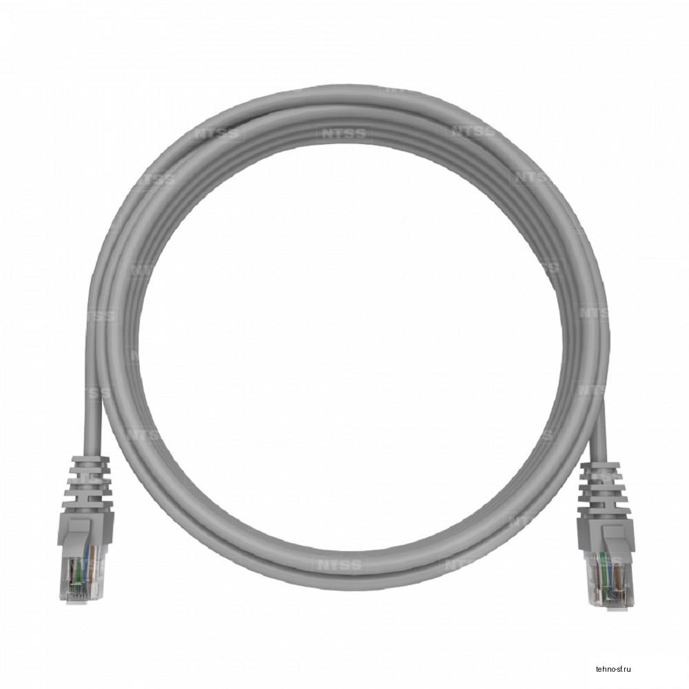 NTSS Патч-корд NTSS PREMIUM 2xRJ45/8P8C, T568B UTP CAT5e LSZH 5 метров, серый  NTSS-PC-PM-UTP-RJ45-5e-5.0-LSZH-GY