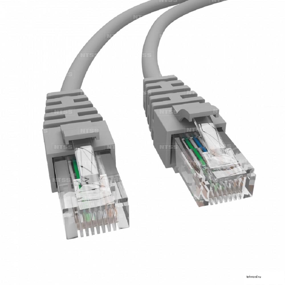NTSS Патч-корд NTSS PREMIUM 2xRJ45/8P8C, T568B UTP CAT5e LSZH 5 метров, серый  NTSS-PC-PM-UTP-RJ45-5e-5.0-LSZH-GY