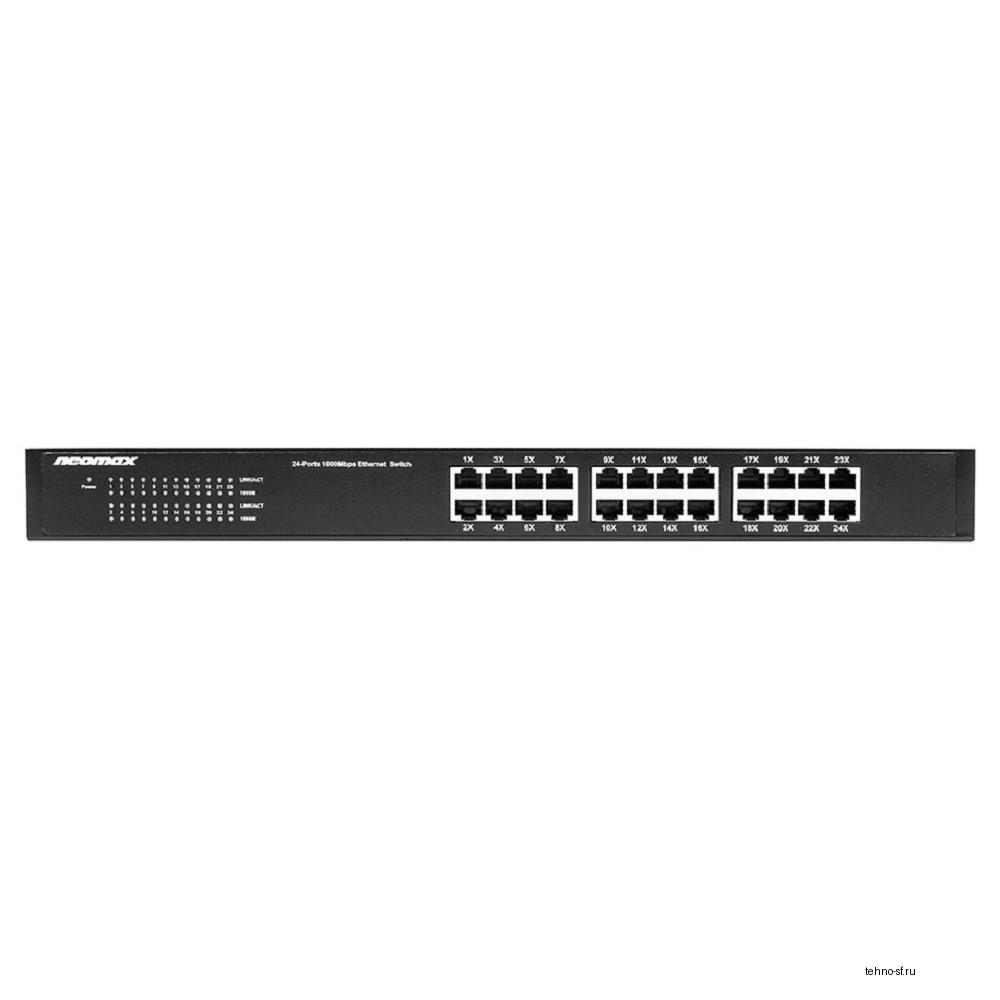 NEOMAX неуправляемый коммутатор NMS-124P-1000-SR, 24 порта 1000 Mbps, металл Rack