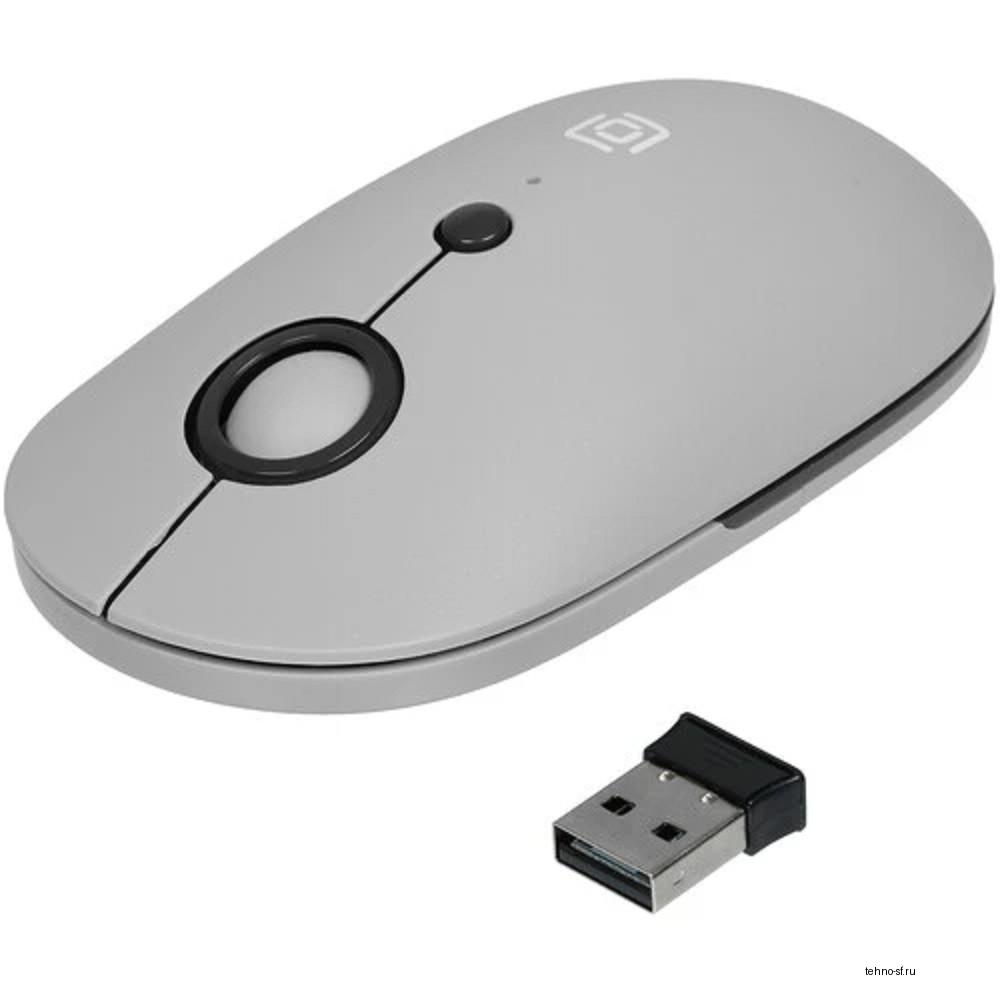 Мышь Оклик 409MW графитовый оптическая 1600dpi silent беспров. BT/Radio USB для ноутбука 4but (2007545)