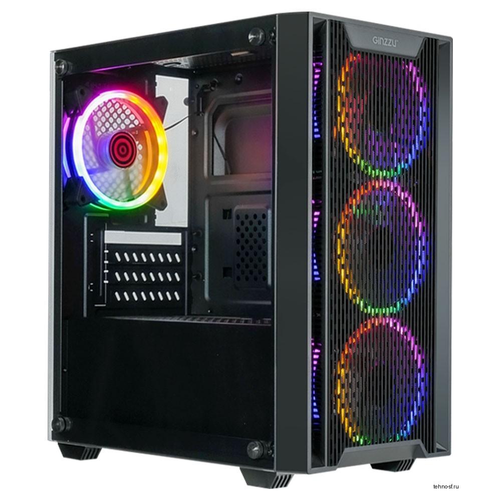 Ginzzu CL650 mATX FAN 4*12FRGB  передняя панель Решетка