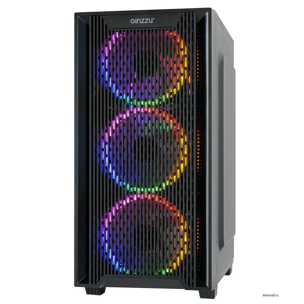 Ginzzu CL650 mATX FAN 4*12FRGB  передняя панель Решетка