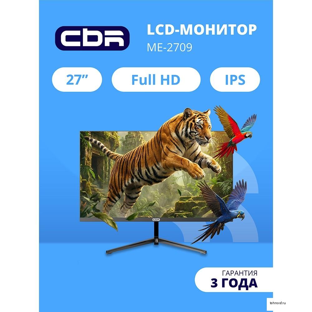 CBR LCD Монитор 27" ME-2709, IPS, FHD 1920x1080, 100Гц, Динамики 2*3W, 1*DP/1*HDMI, внешний БП, черный, кабель HDMI, VESA крепление для миниПК [LCD-ME2709-OPC]