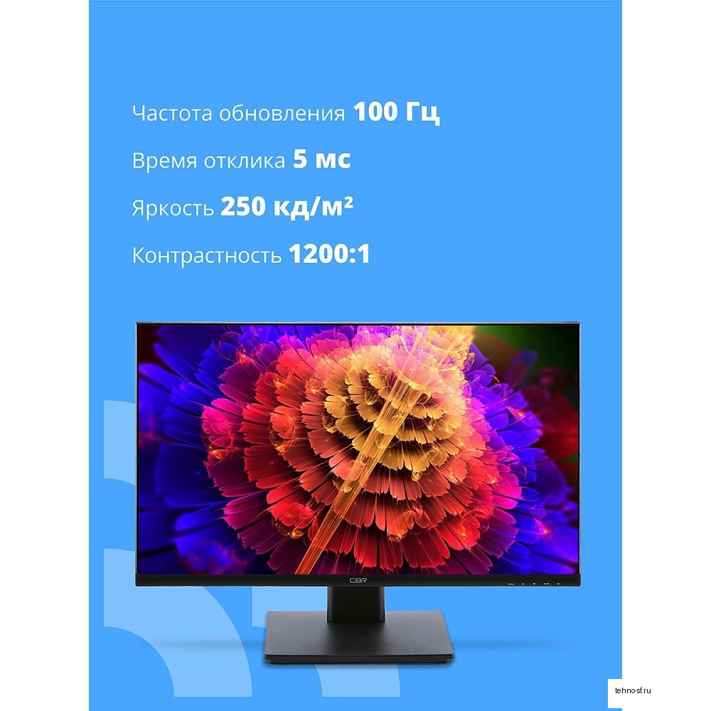 CBR LCD Монитор 23.8" MF-2404, IPS, FHD 1920x1080, 100Гц, 1*HDMI/1*VGA, внутренний БП, черный, кабель HDMI [LCD-MF2404-OPC]