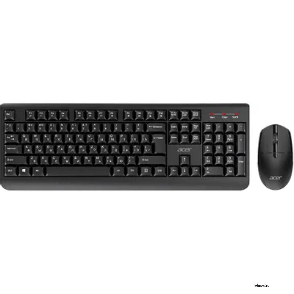 Acer OCC401 [ZL.ACCCC.016] Комплект (клавиатура + мышь)  клав-ра:черный мышь:черный USB Multimedia беспроводной