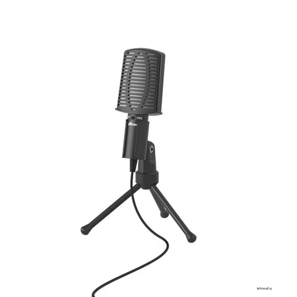 RITMIX RDM-125 Black {конденсаторный, всенаправленный, -30±3dB (0dB=1V / Pa на 1kHz), 50Hz-16kHz, ?2.2 k?, 3,5 мм, 1,8 м, пластик}