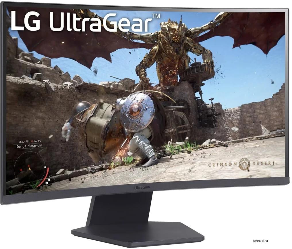 LCD LG 27" 27GS60QC-B {VA curved 2560x1440 180Hz 1ms 178/178 300cd 3000:1 2xHDMI2.0 DisplayPort1.4}