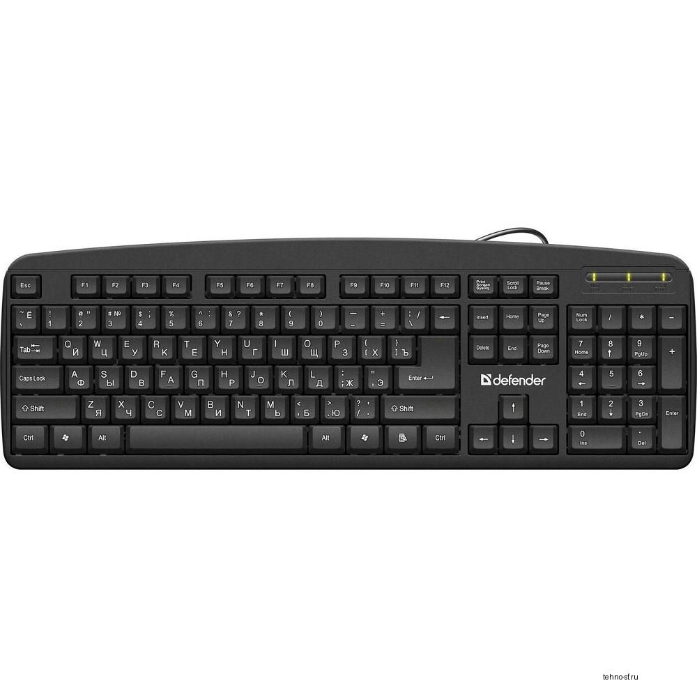 Повреждение упаковки Defender Клавиатура Office HB-910 RU USB [45910] {Проводная, полноразмерная, черная}