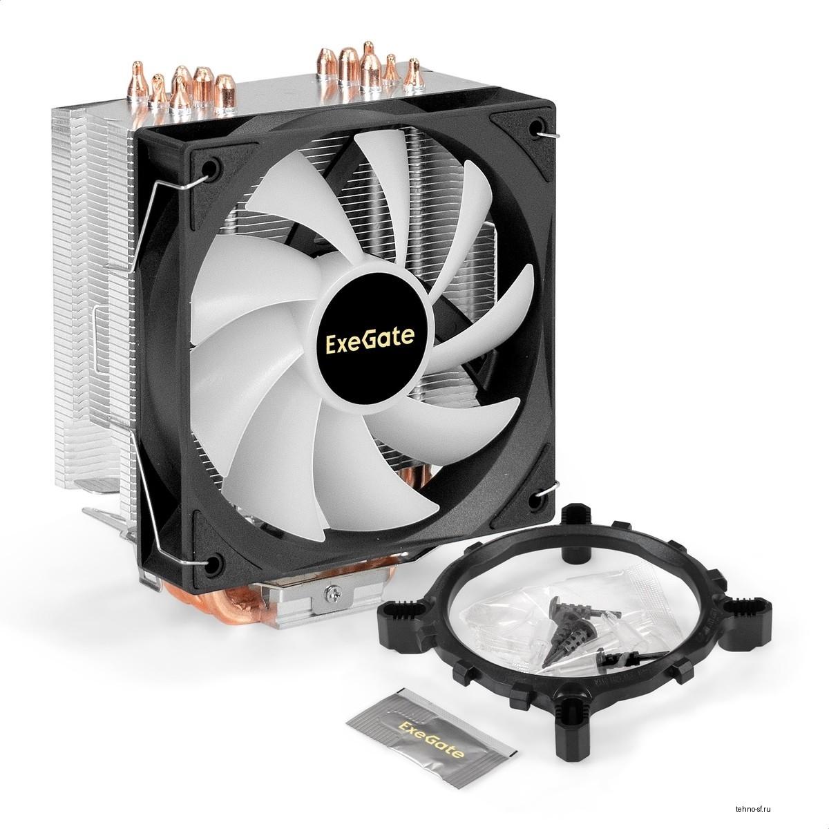 Exegate EX299608RUS Кулер ExeGate Wizard EXX600-PWM.FRGB (Al+Cu, 6 тепл.трубки, LGA775/1150/1151/1155/1156/1200/1700/1851/AM2/AM2+/AM3/AM3+/AM4/AM5/FM1/FM2/754/939/940, TDP 180W, Fan 120mm PWM, 600-18