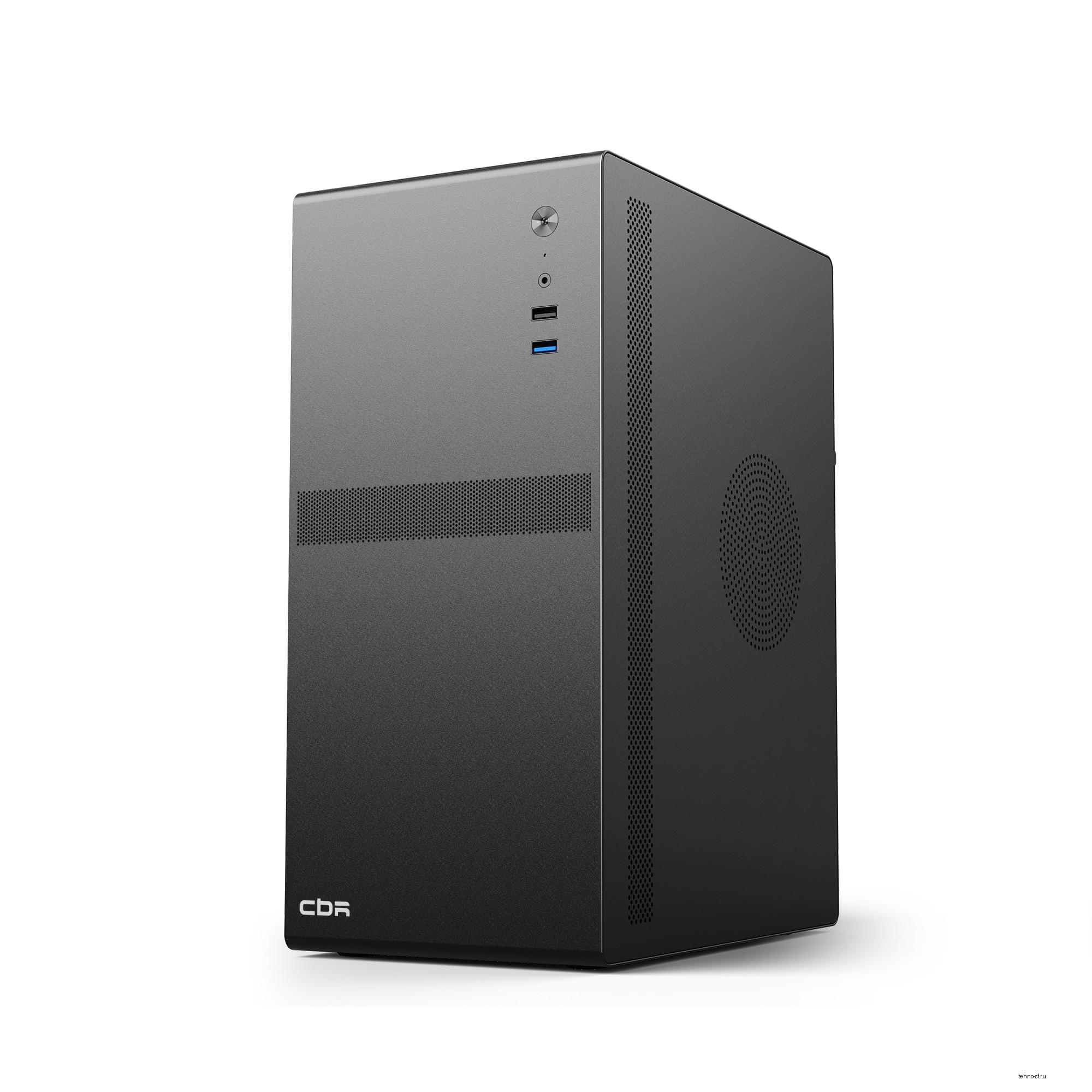 CBR Корпус mATX Minitower V203, c БП PSU-ATX550-12MD (550W/120mm), 1*USB 3.0, 1*USB 2.0, HD Audio+Mic, Black [PCC-MATX-V203-550W]