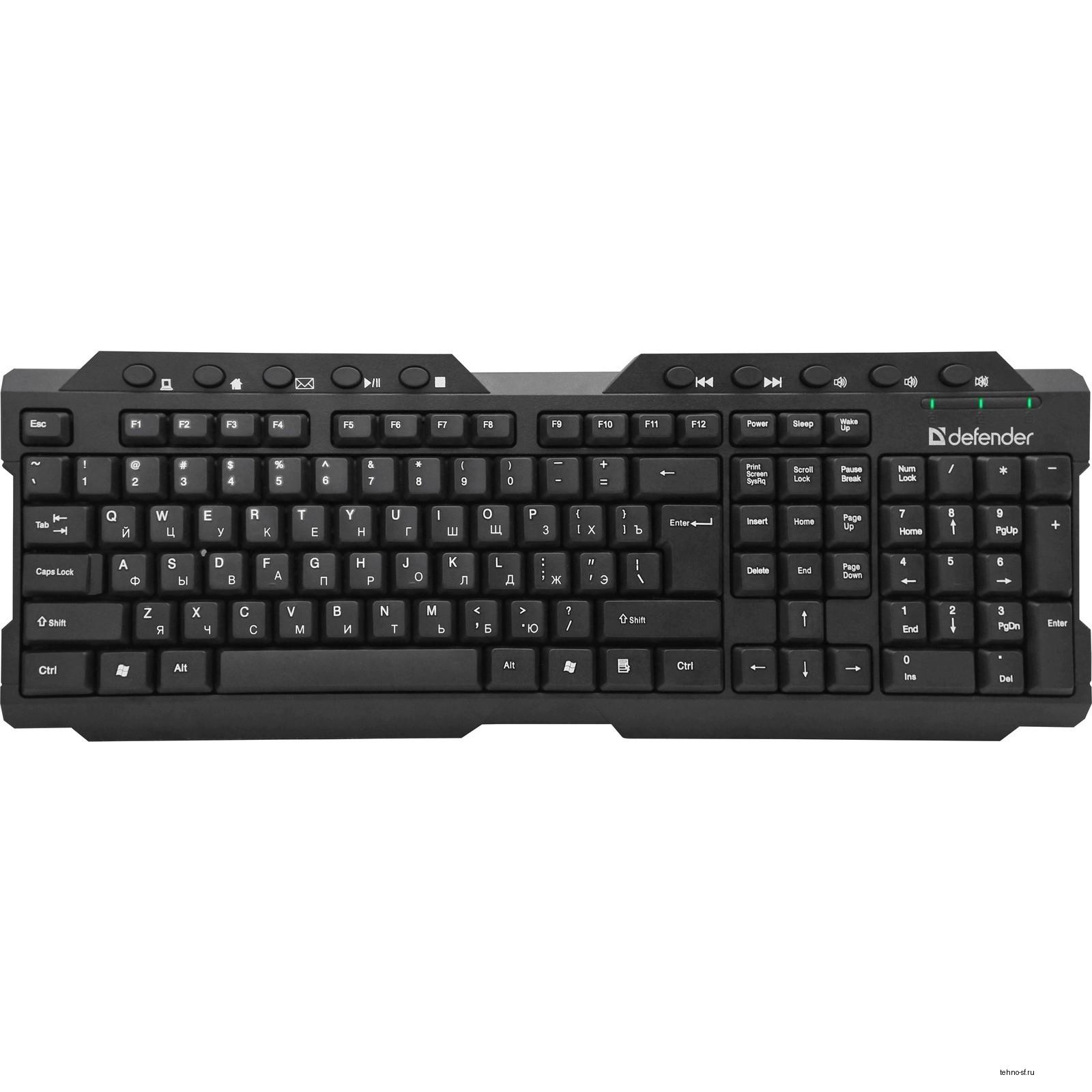 Повреждение упаковки Defender Клавиатура Element HB-195 RU [45195] {Беспроводная черный, мультимедиа}
