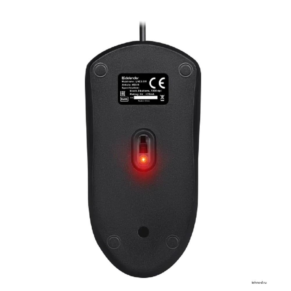 Повреждение упаковки Defender Клавиатура + мышь Line C-511 RU,черный,1.8м {Проводной набор}