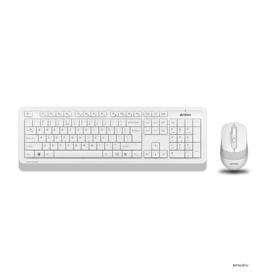 Повреждение упаковки Клавиатура и мышь Wireless A4Tech FG1010 WHITE бело-серая, USB [1147575]
