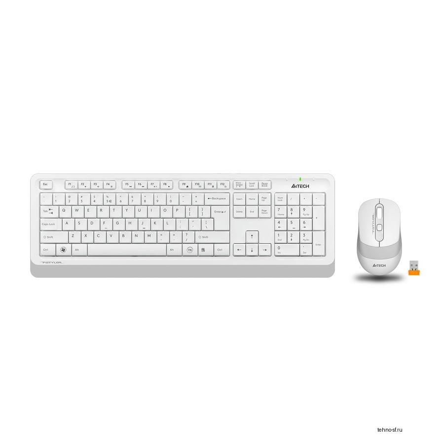 Повреждение упаковки Клавиатура и мышь Wireless A4Tech FG1010 WHITE бело-серая, USB [1147575]