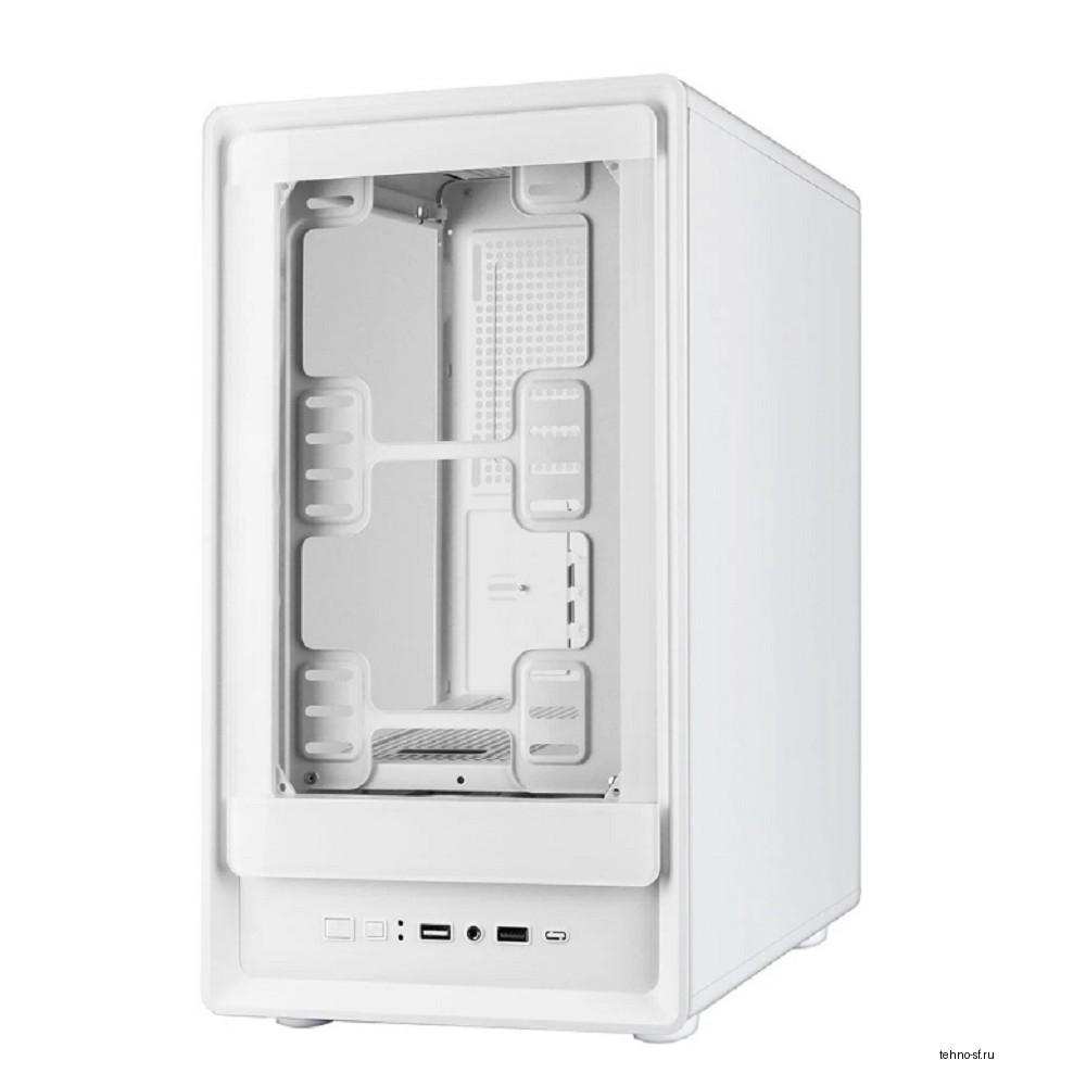 Корпус Ginzzu CL420 mATX передняя панель Стекло белый