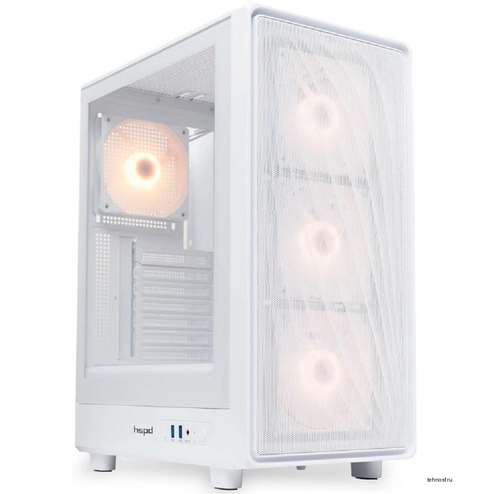 Повреждение упаковки Case HSPD M510, Mesh Mid Tower, White, TG, 0.5 SPCC, 4x120mm ARGB (Orbis F1) ATX, mATX, mITX 180/280/160mm 1x2.5", 1x3.5", 7xPCI 2xUSB-A 3.0 517x277x418mm