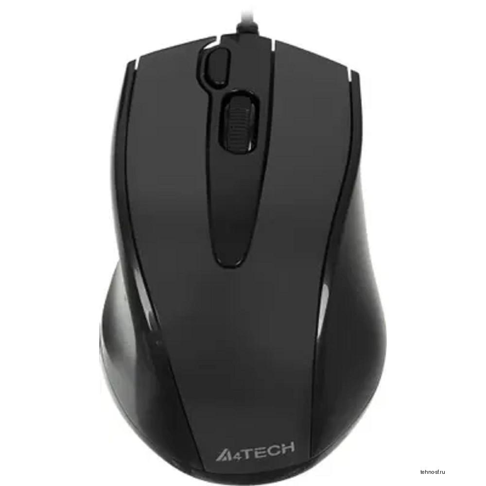 A-4Tech Мышь N-500F V-TRACK (серый глянец/черный) USB, 3+1 кл.-кн.,провод.мышь [641866]