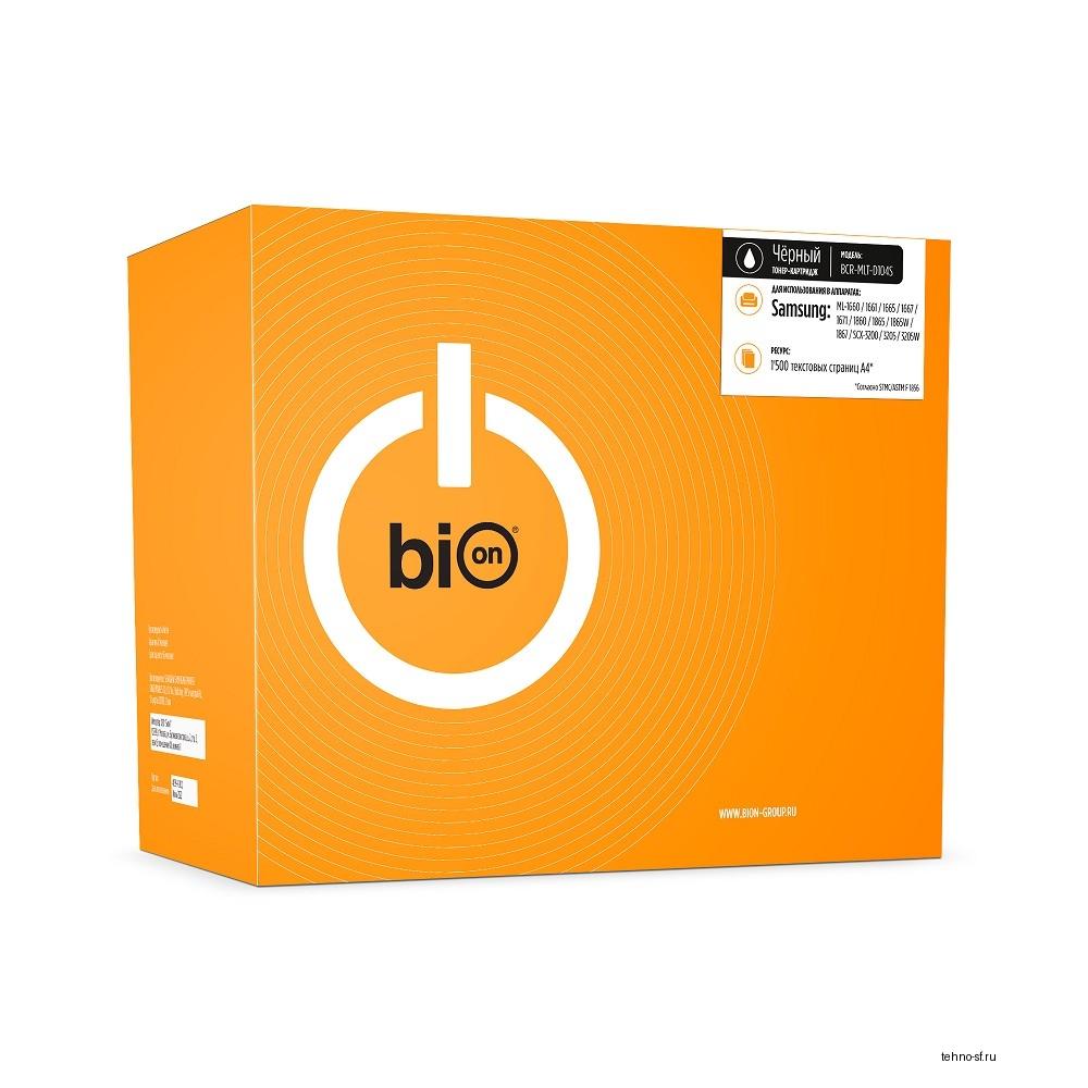 Bion BCR-MLT-D104S  Картридж для SAMSUNG ML-1660/1665/1667/1670/1671/1675/1676/1677/1865/1865/1867/1665K/1660K/1865W/SCX-3200/3205/3205W/3207 (1500  стр.),Черный, с чипом