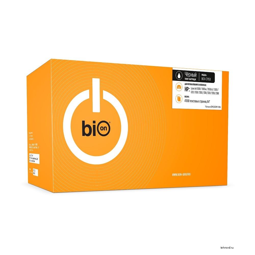 Bion C7115X Картридж для HP{ LaserJet 1000/1005/1200/1200N/1200SE/1220/1220SE/3300MFP/3320N MFP/3320MFP/3330MFP} (3500  стр.), Черный, с чипом