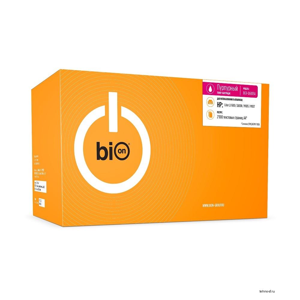 Bion BCR-Q6003A Картридж для HP {Color LaserJet 2600/1600/2605N }(2000  стр.), Пурпурный, с чипом
