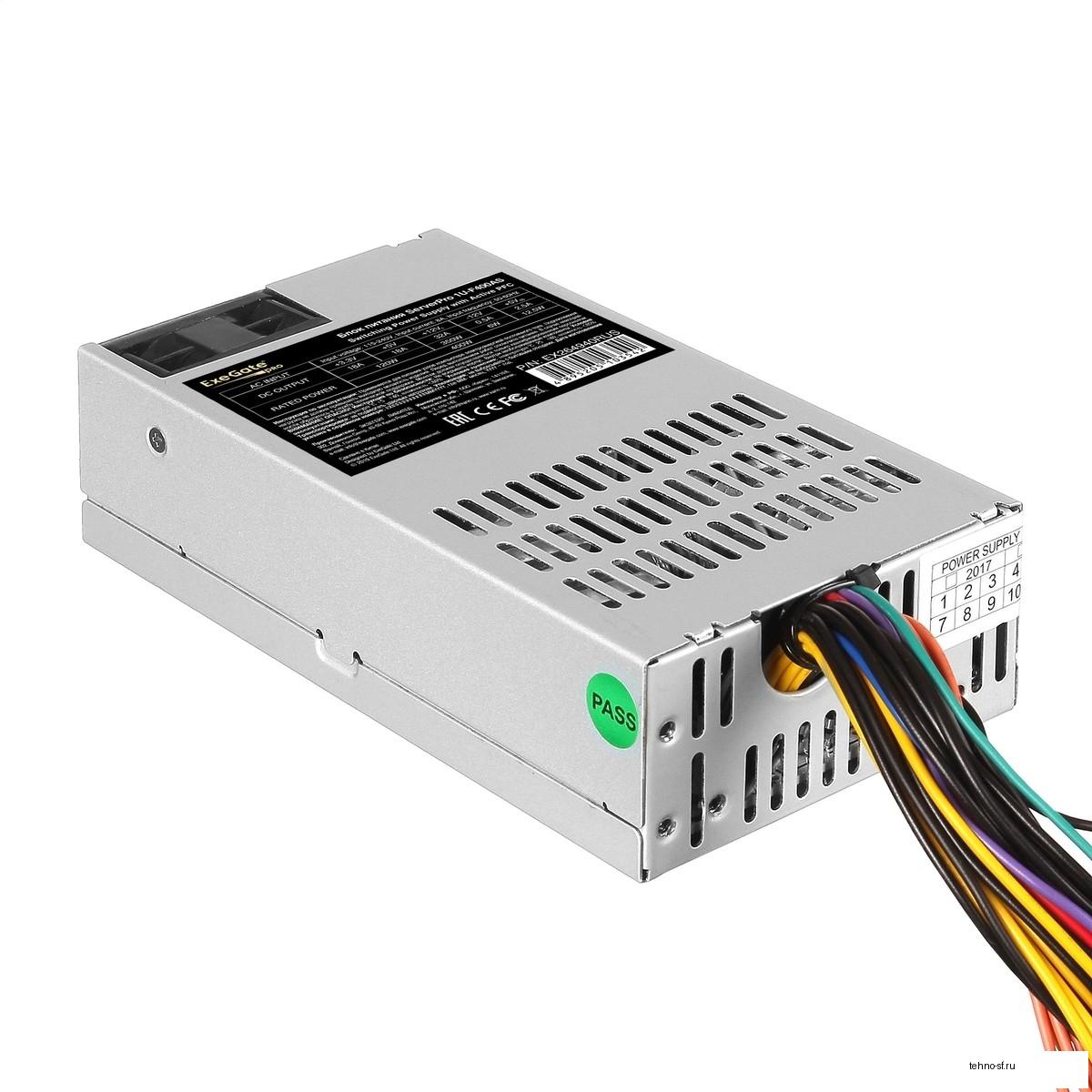 Exegate EX264940RUS Серверный БП 400W <ServerPRO-1U-F400AS> APFC, унив. для Flex1U, 24pin, 4pin,3xSATA, 2xIDE