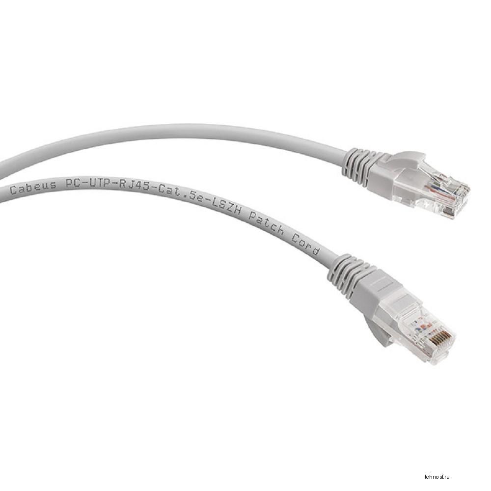 Cabeus PC-UTP-RJ45-Cat.5e-3m-LSZH Патч-корд UTP, категория 5e, 3 м, LSZH, неэкранированный, серый