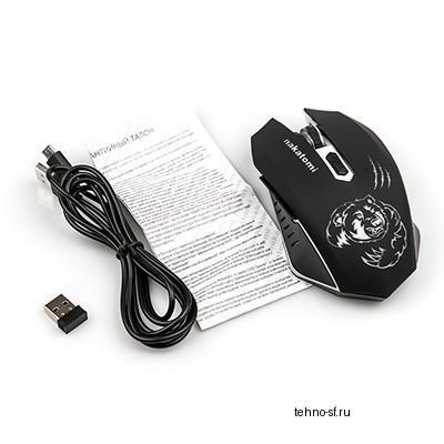 Мышь MROG-15UR Nakatomi Gaming RF 2.4G Optical - игровая, аккумулятор, 6 кнопок+ролик, 7ми цветная подсветка