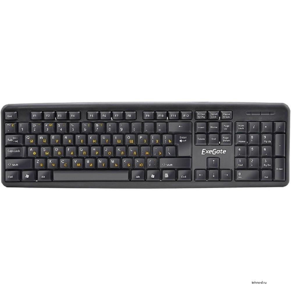 Exegate EX279940RUS Клавиатура Exegate LY-331L, <USB, шнур 2м, черная,  104кл, Enter большой>, OEM