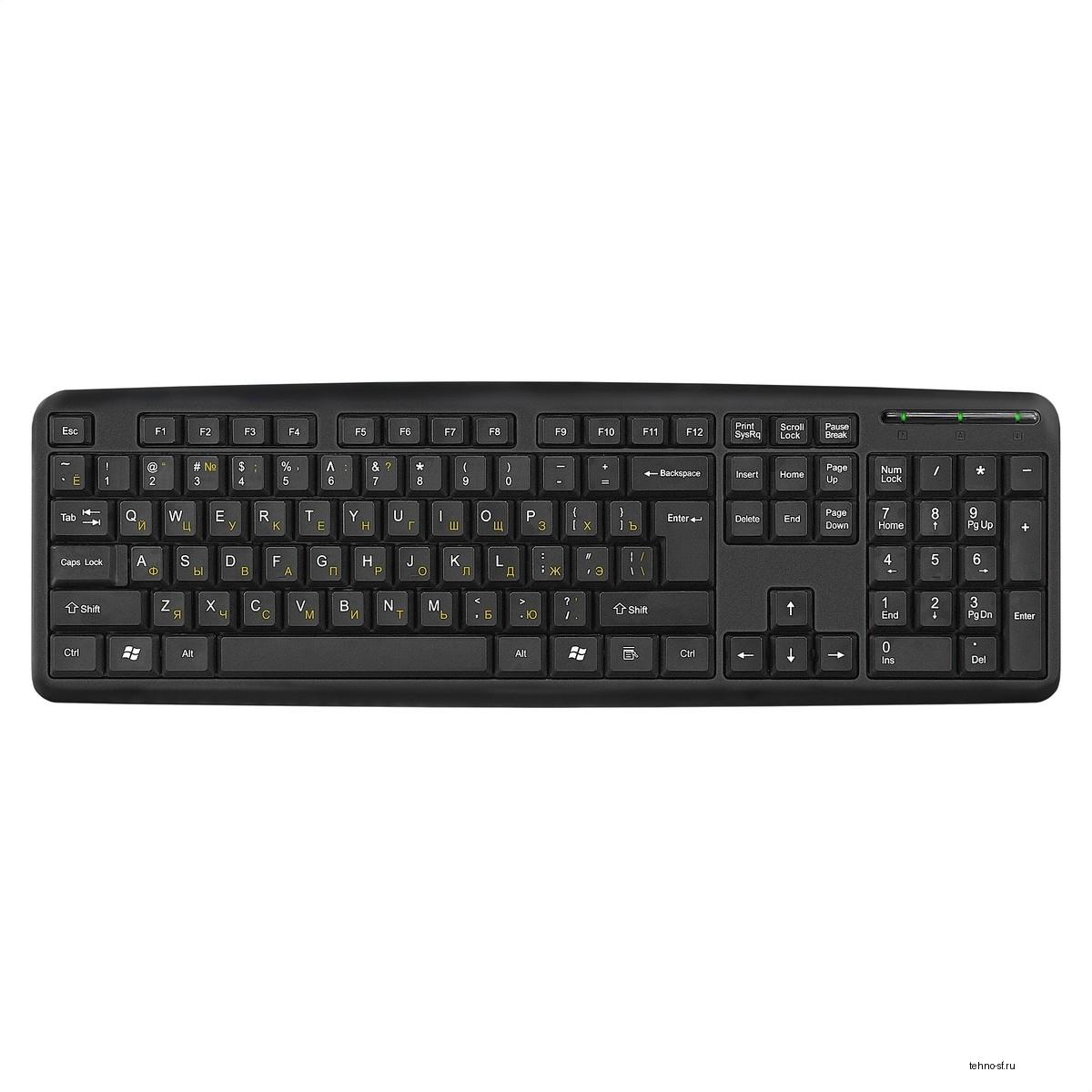 Exegate EX279939RUS Клавиатура Exegate LY-331L2, <USB, шнур 2,2м, черная,  104кл, Enter большой>, OEM