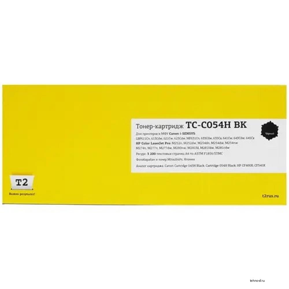 T2 Cartridge 054HBK Картридж (TC-C054H BK) для Canon i-Sensys LBP621Cw/LBP623Cdw/MF641Cw/MF643Cdw/MF645Cx (3100 стр.) черный, с чипом