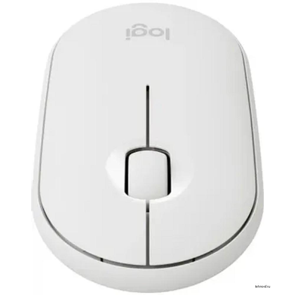 910-005716/910-005541 Мышь Logitech Pebble M350 белый оптическая (1000dpi) silent беспроводная BT USB для ноутбука (3but)