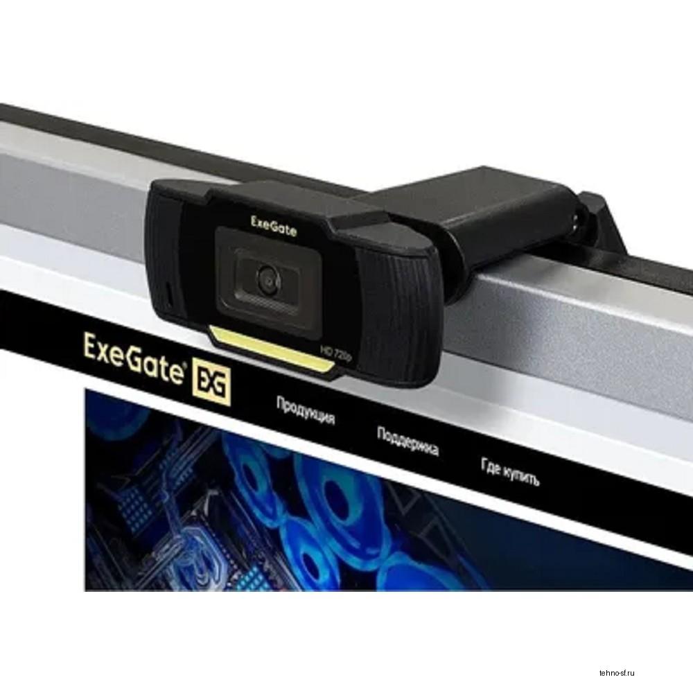 Exegate EX286181RUS Веб-камера ExeGate GoldenEye C270 HD {матрица 1/3" 1 Мп, 1280х720, 720P,USB+3.5 mm Jack, 30fps, микро. с шумоподавлением, фикс. фокус,крепление, кабель 1,5 м, Win Vista/7/8/10}
