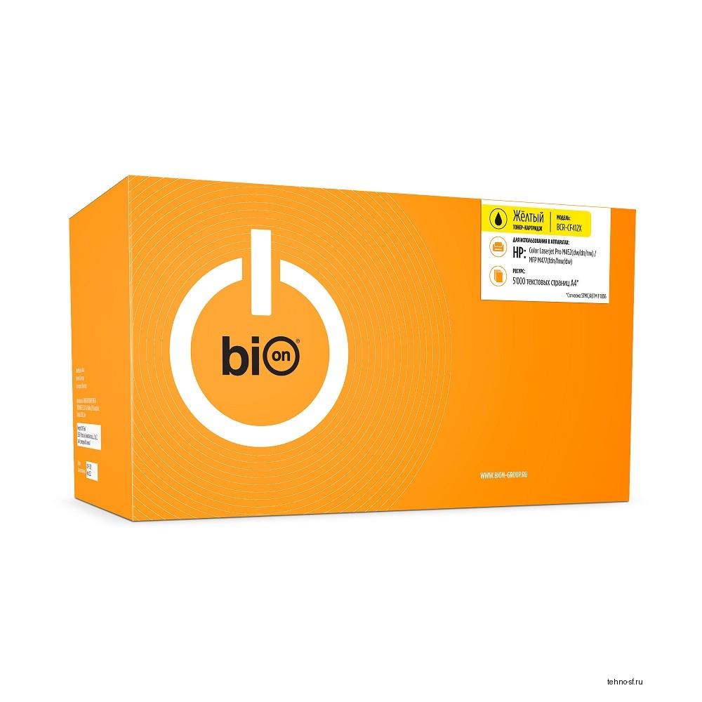 Bion CF412X  Картридж для HP {Color Laserjet Pro M452dw/452dn/452nw/MFP M477fdn/M477fnw/M477dw/M377fdw/377fdn }(5000  стр.) Желтый, с чипом