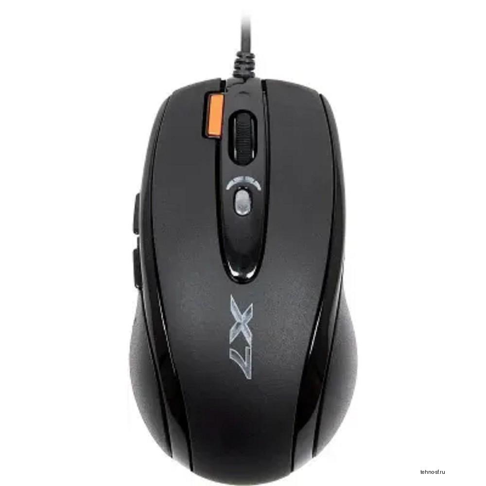 Мышь игровая A4Tech X-718BK , черный , оптическая, 3000dpi , USB, 6 кнопок, RTL {20} (758994/94398)