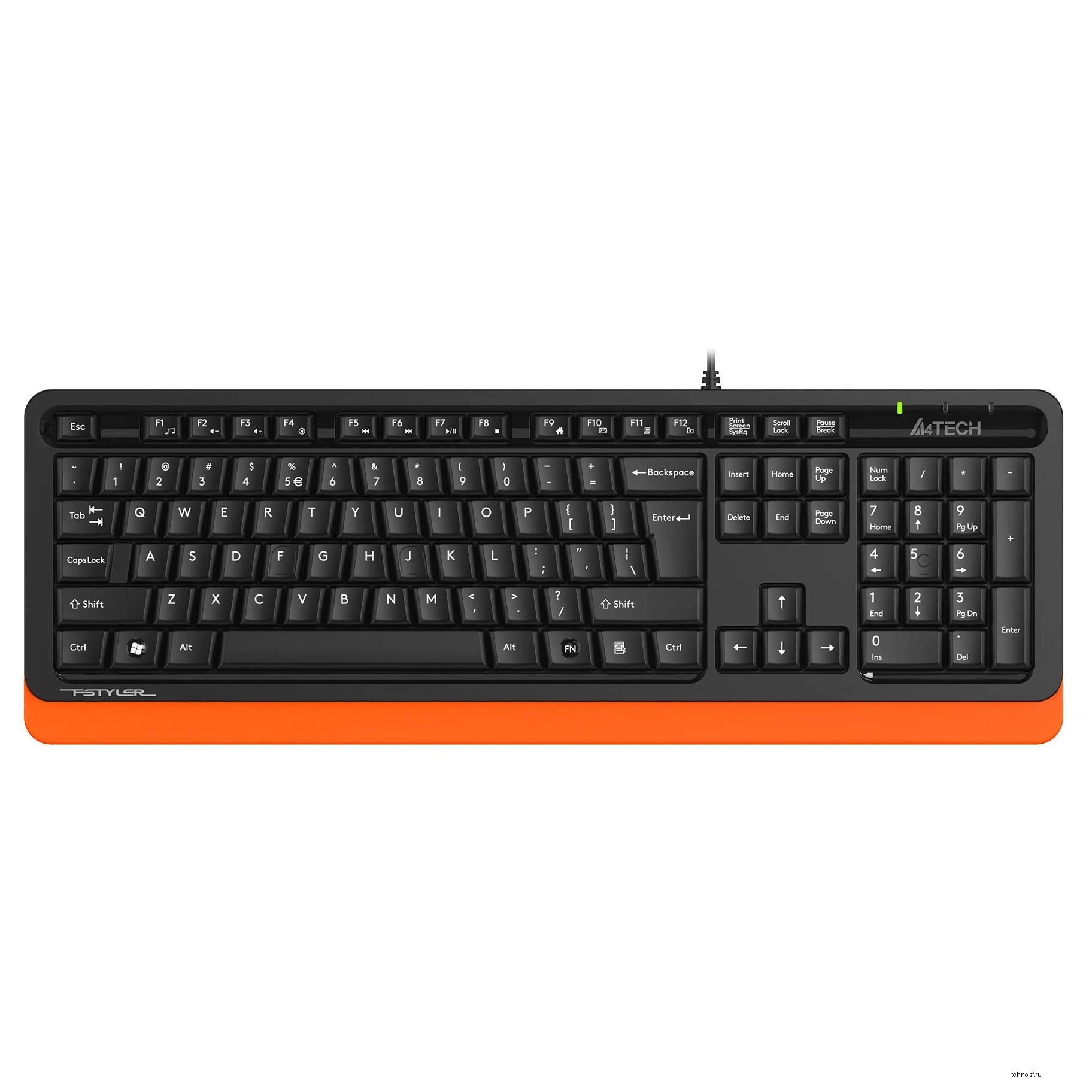 Клавиатура A4Tech Fstyler FKS10 черный/оранжевый USB [1530190]