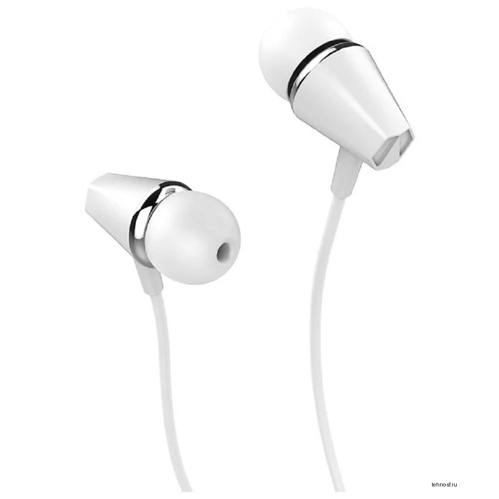 HOCO M34/ Наушники + микрофон/ Многофункциональная кнопка/ 1.2м/ 3.5 mm jack/ White