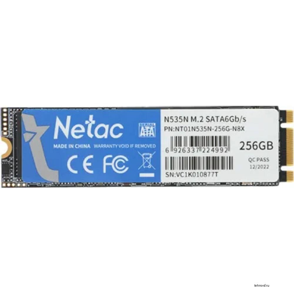 SSD M.2 Netac 256Gb N535N Series <NT01N535N-256G-N8X> Retail (SATA3, up to 540/490MBs, 3D NAND, 140TBW)