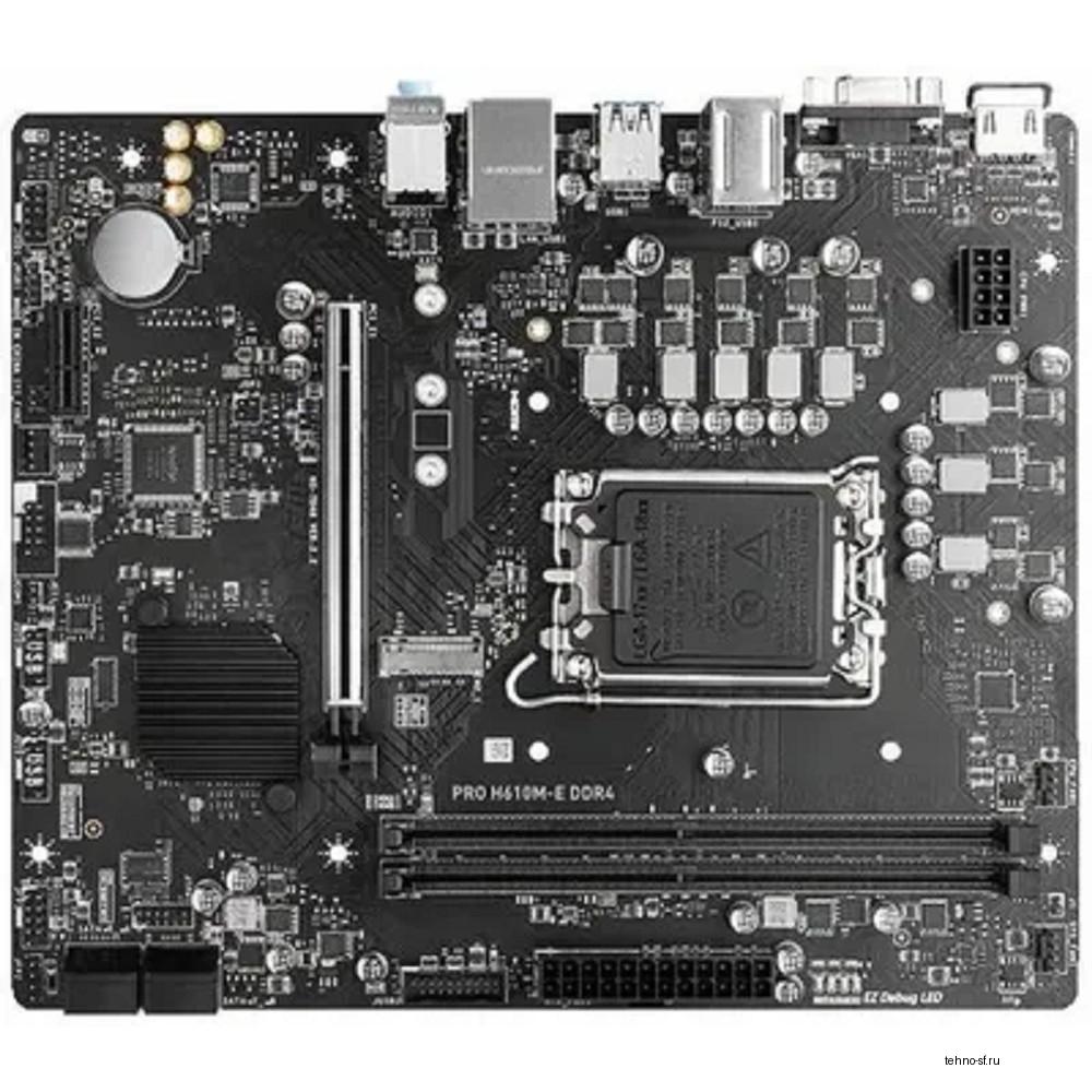 MSI PRO H610M-E DDR4 {H610, LGA1700, 2 DDR4, 1 PCI-Ex16, 1 PCI-Ex1, 1 M.2, 4 SATA3.0, 4 USB3.2Gen1, 8 USB 2.0}