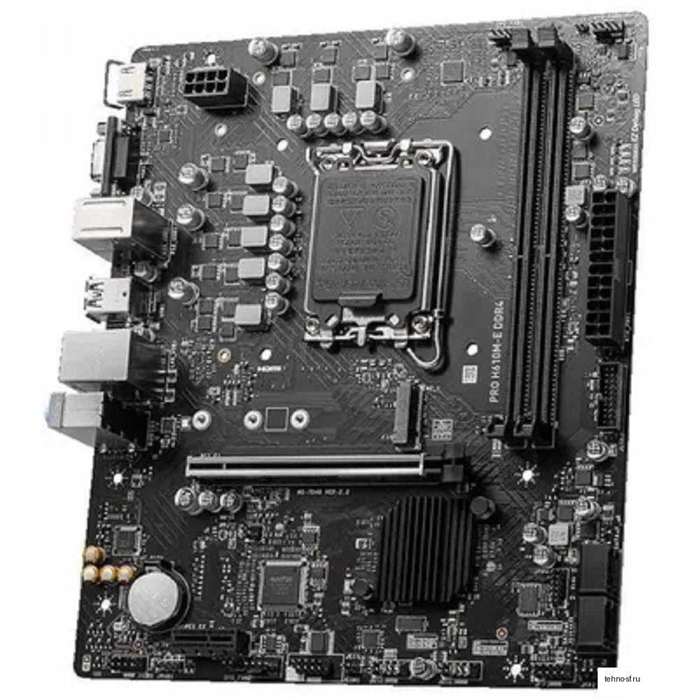 MSI PRO H610M-E DDR4 {H610, LGA1700, 2 DDR4, 1 PCI-Ex16, 1 PCI-Ex1, 1 M.2, 4 SATA3.0, 4 USB3.2Gen1, 8 USB 2.0}